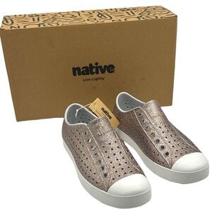 Native Jefferson Bling Sneakers - Metal Bling / Shell White Women’s Size 10